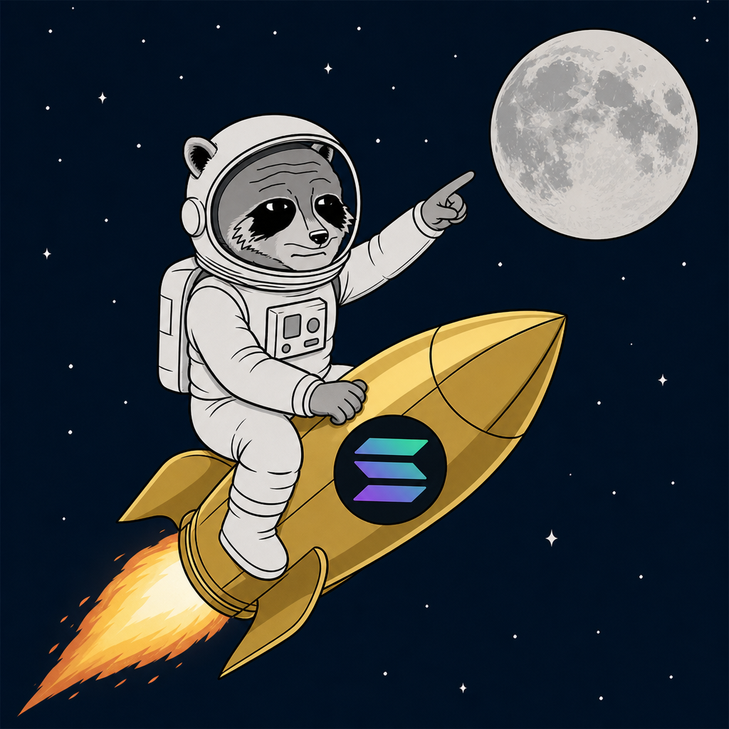 Jimothy riding a golden rocket to the moon